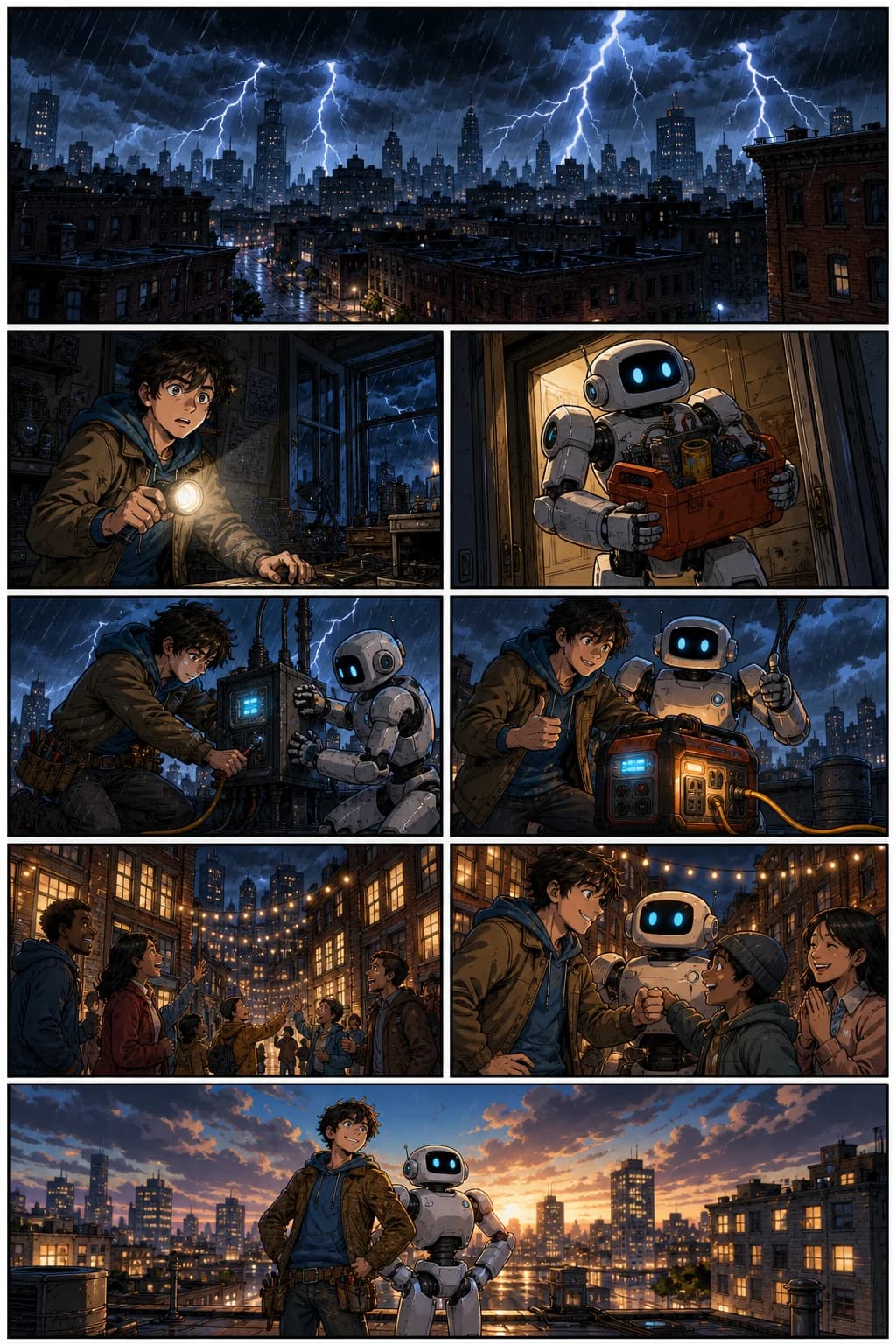 High-quality American comic page generated with AI