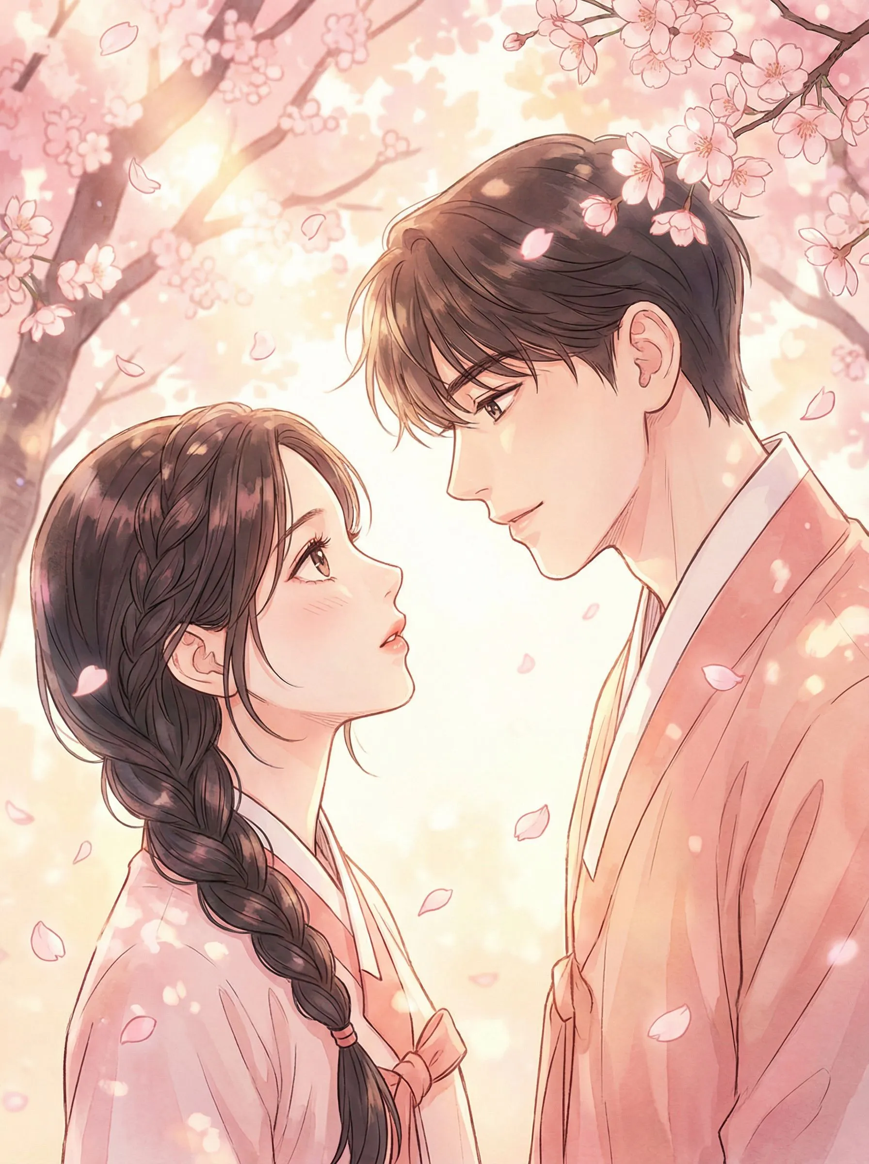 Korean manhwa romance panel