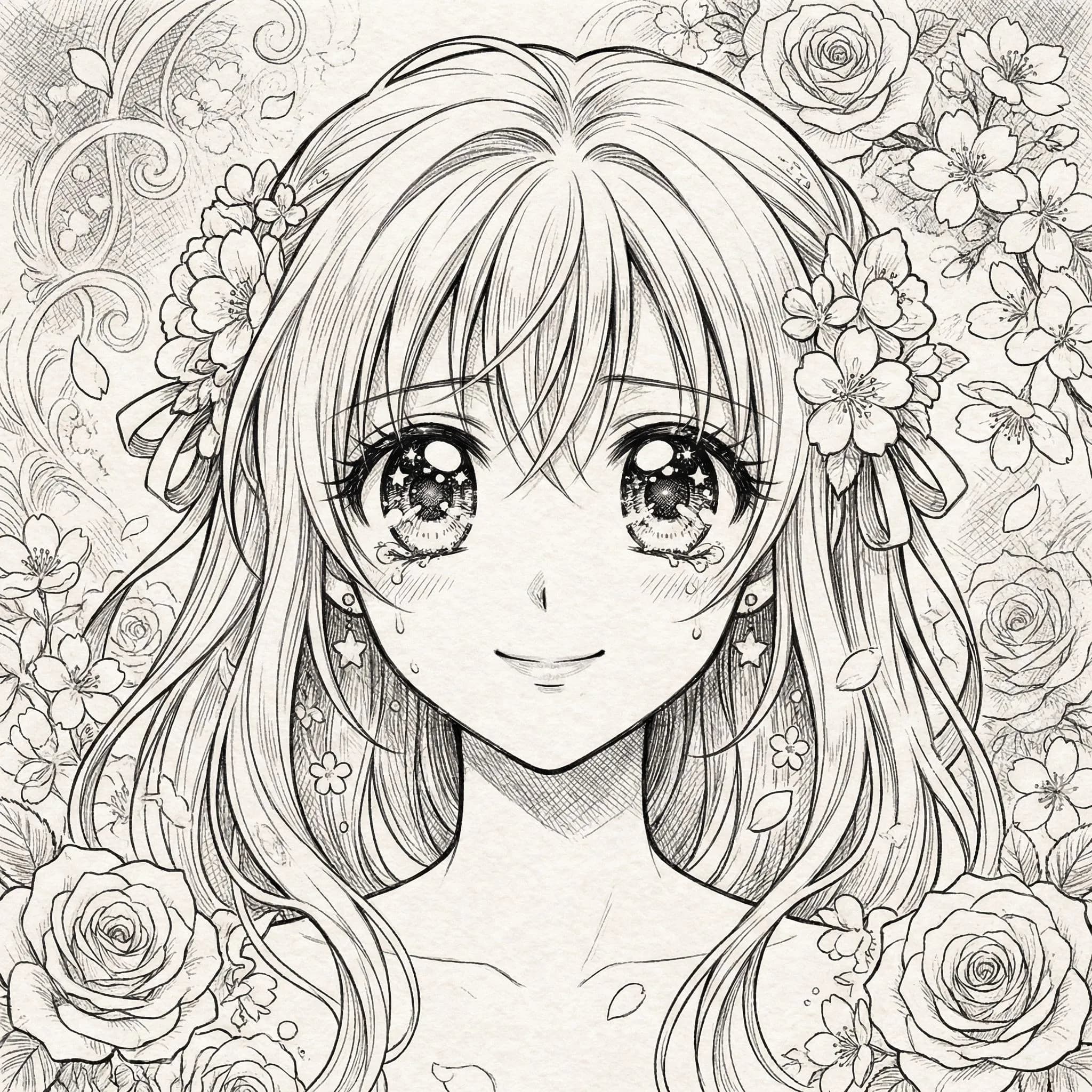 AI shojo manga generator example with expressive character portrait