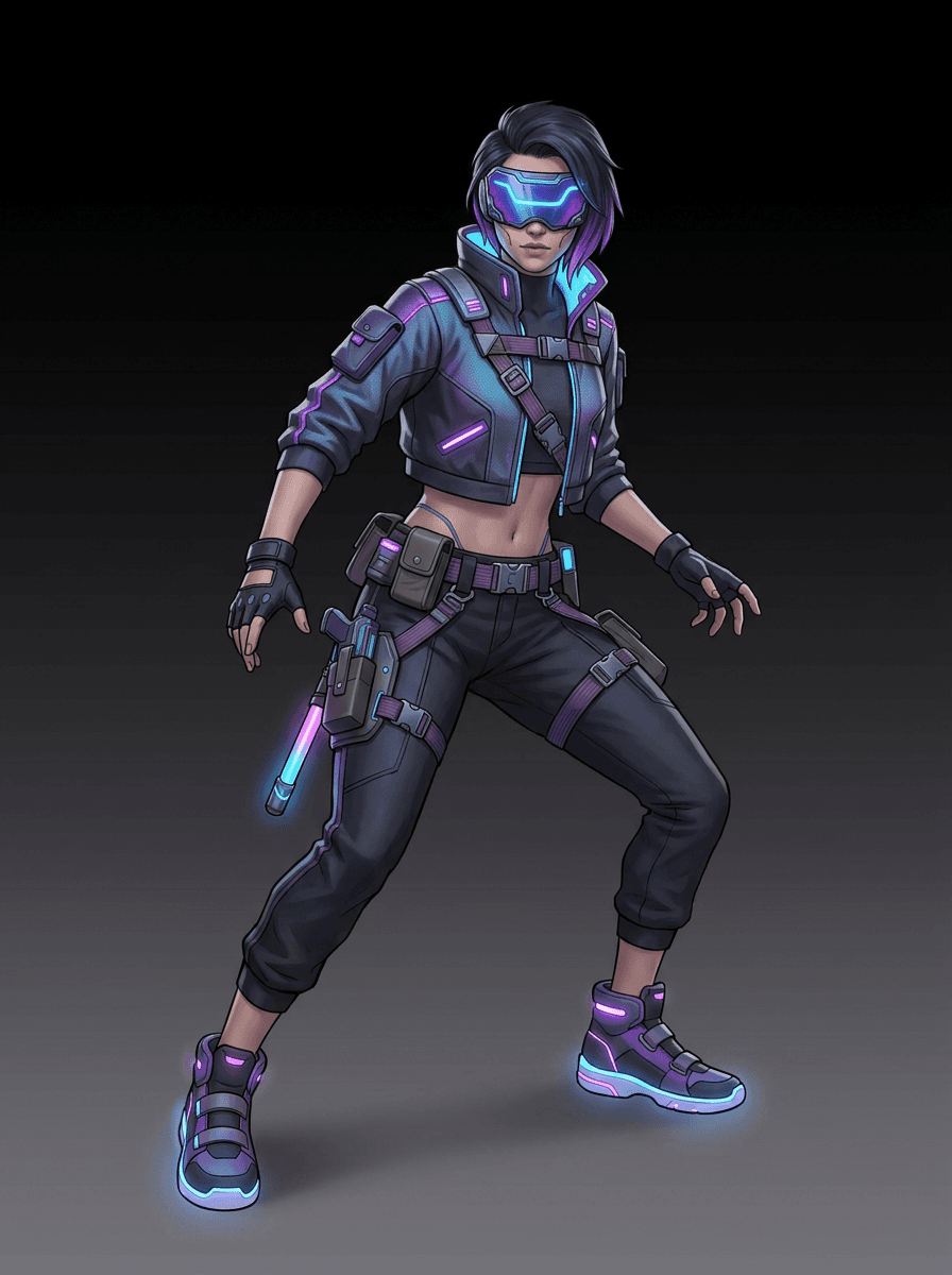 Original cyberpunk game runner hero source image