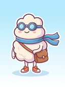 Source cloud delivery cartoon mascot image