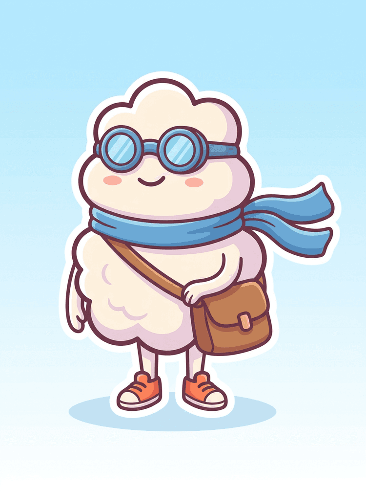 Source cloud delivery cartoon mascot image