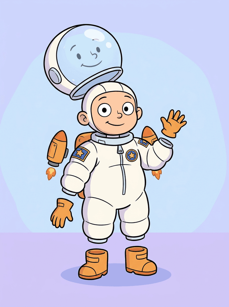 Source cartoon kid astronaut image