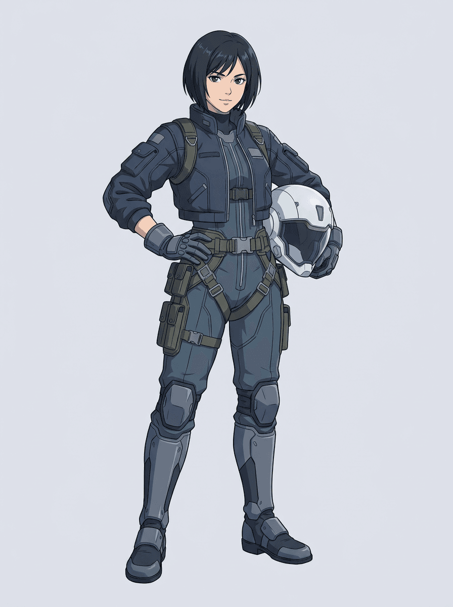 Original anime sci-fi mecha pilot source image