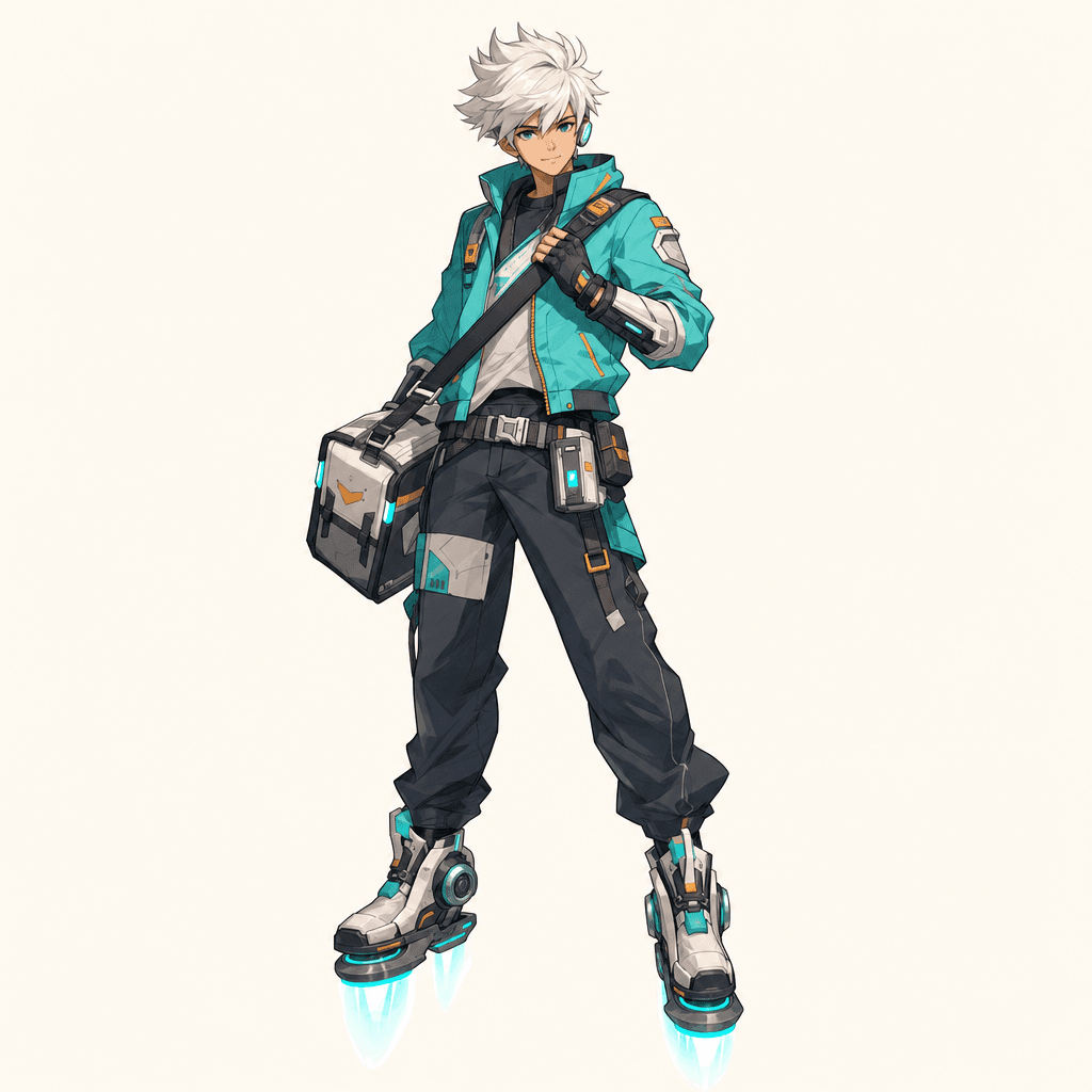 Original anime sci-fi courier character