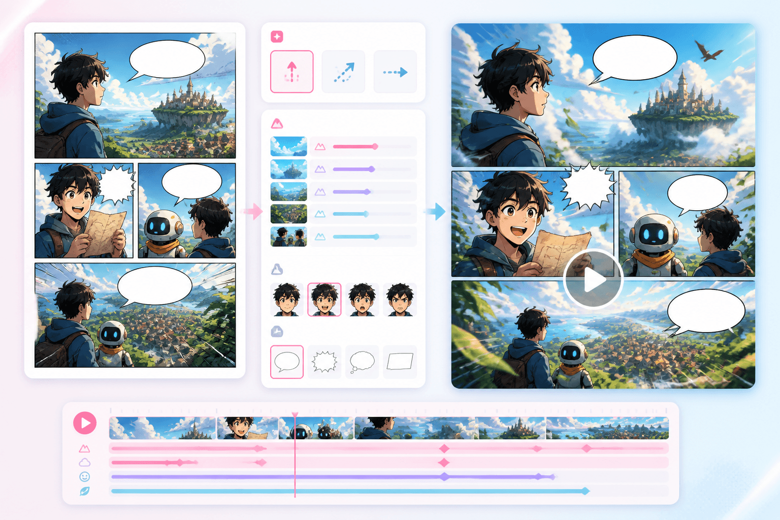 Animated comic maker product mockup