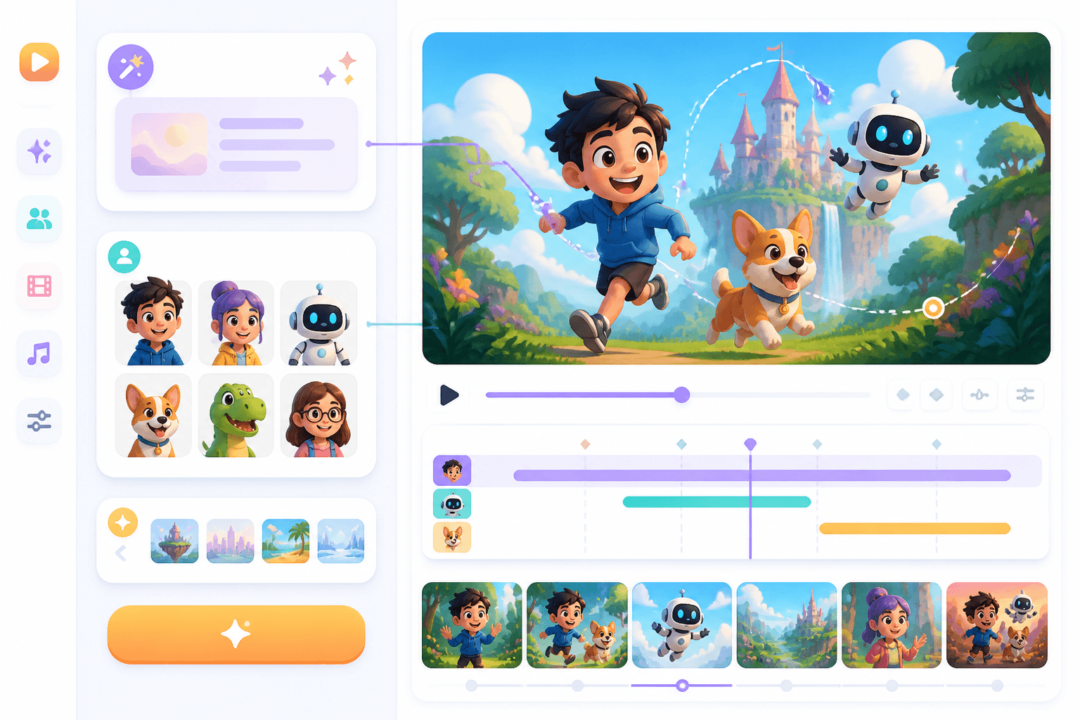 Cartoon video generator product mockup