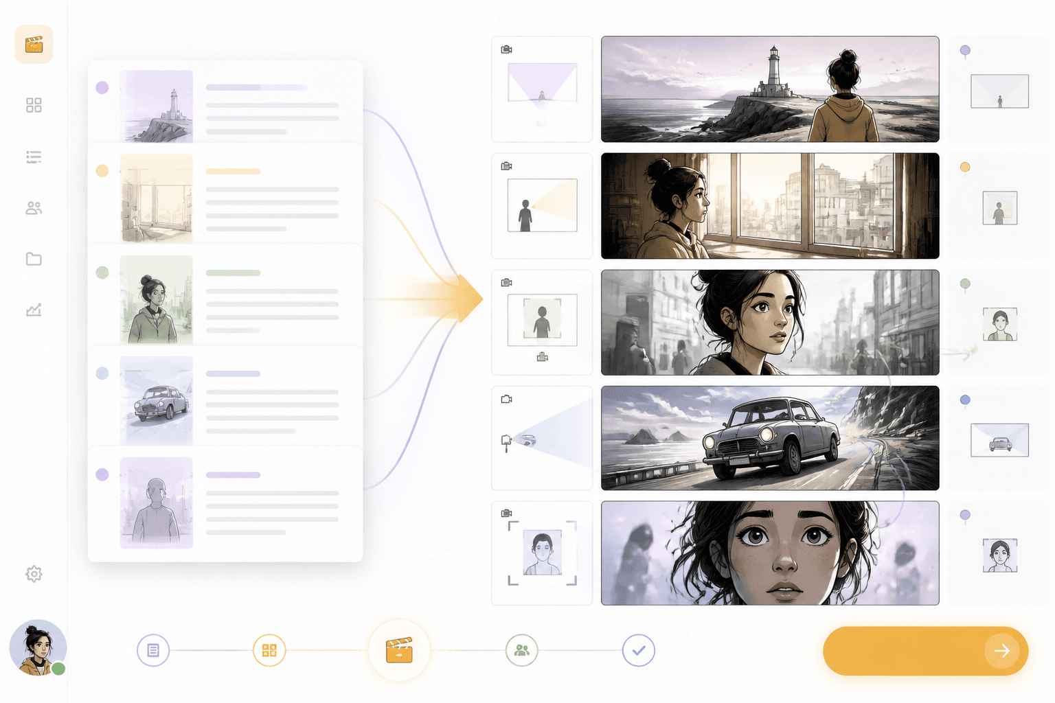 Script to storyboard workflow preview