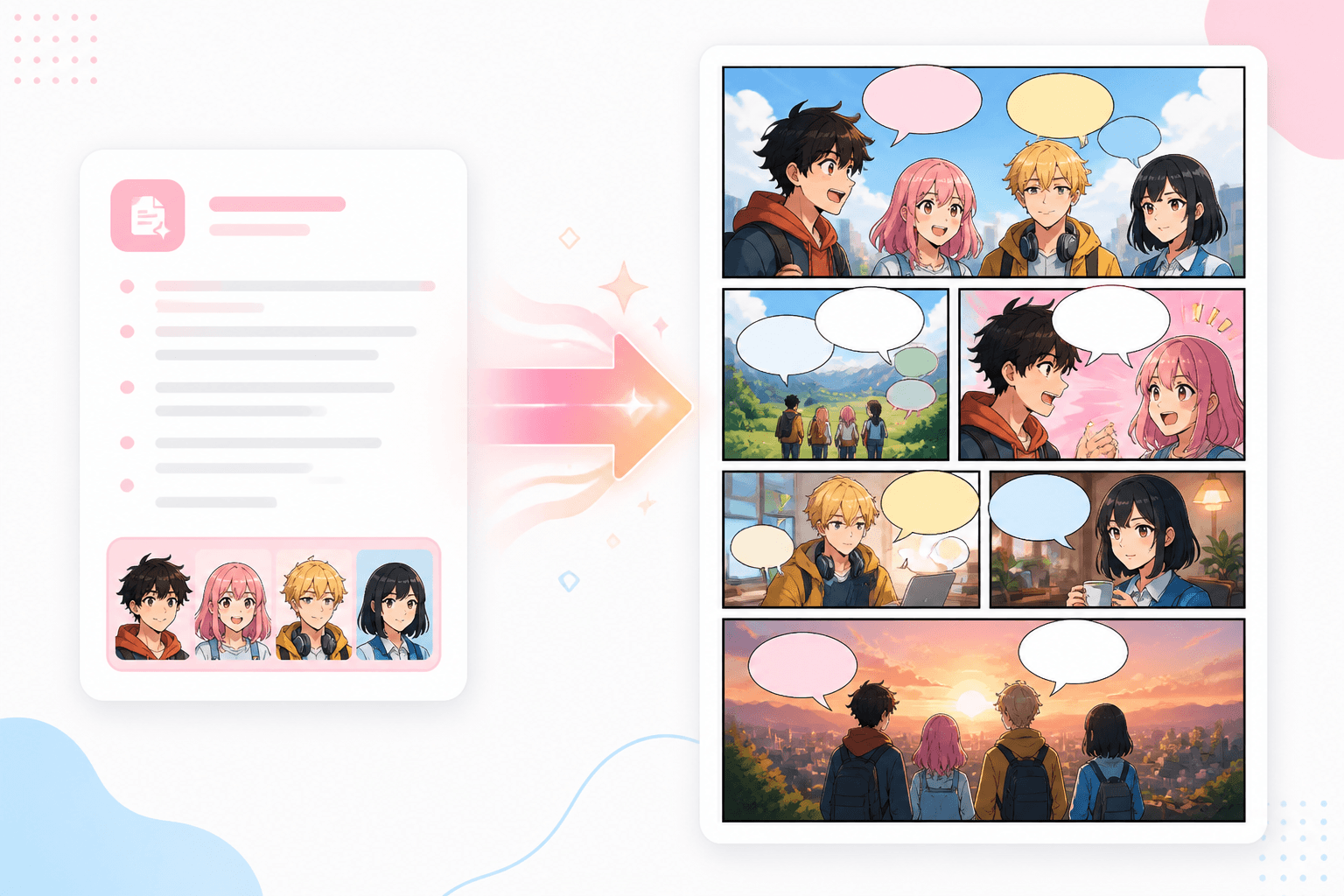 Story to comic sequence preview