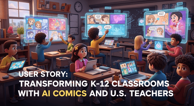 قصة مستخدم: تحويل الفصول الدراسية K-12 بالكوميكس الذكية والذكاء الاصطناعي مع المعلمين الأميركيين